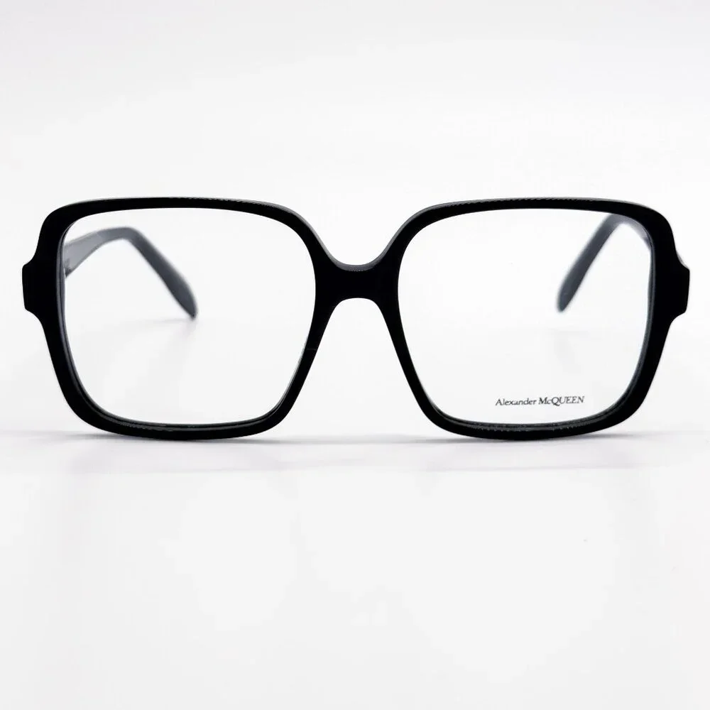 NEW ALEXANDER MCQUEEN EYEGLASSES AM0286O 001 SQUARE BLACK WOMEN EYEWEAR